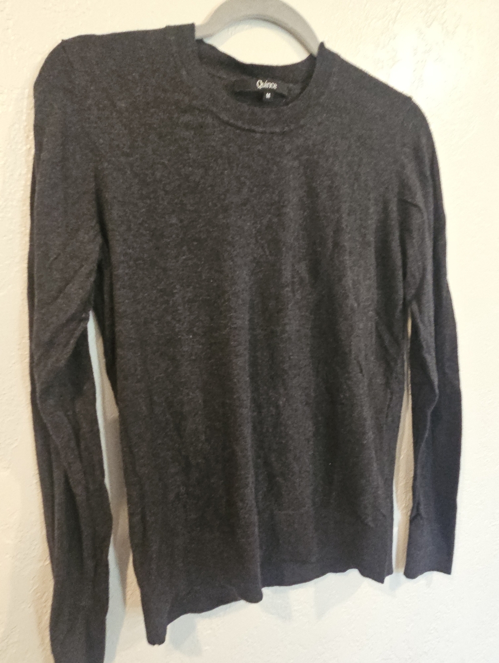 Quince Lightweight Cotton Cashmere Crew Sweater Womens Size Medium Long Sleeve.